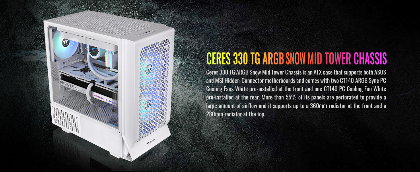 Thermaltake Ceres 330 TG ARGB Mid Tower E-ATX Case
